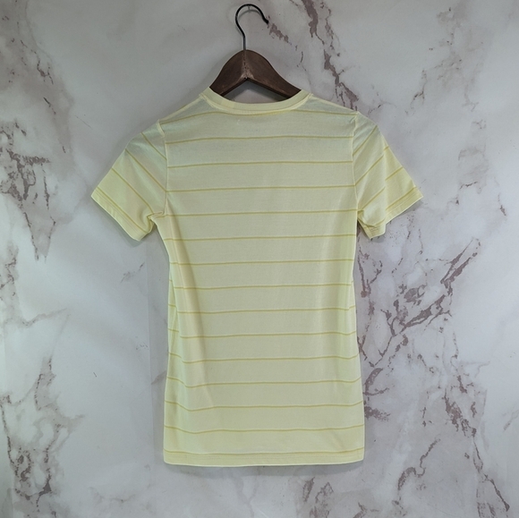 Everlane T Shirt Women Yellow Stripe Organic Cotton Crew Tee Longline - Picture 6 of 12